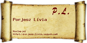 Porjesz Lívia névjegykártya